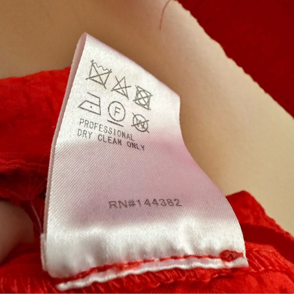 Adeam • Red Wrap Ruffle Dress - Picture 6 of 9